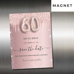 60-årsdagen glitter spara datum magneter