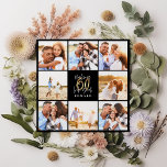 60-årsdagen modern fotokollage för svart och guld<br><div class="desc">60-årsdag,  modern inbjudan till svart och guld fotokollage. Modern text-design för skript. En del av en samling.</div>