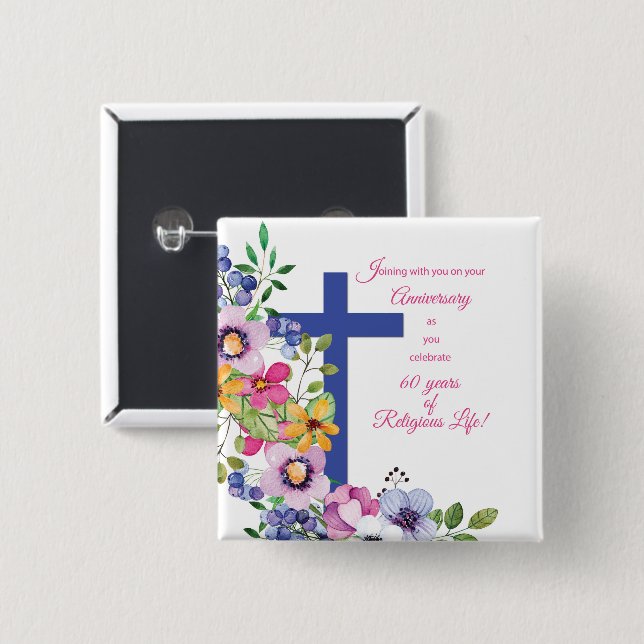 60-årsdagen, nuet, Religiösan Life Kor Knapp (Framsida & baksida)