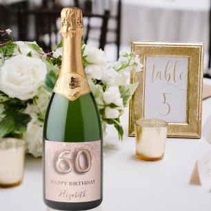 60-årsdagen ro guld glitter rosa-ballongen stil
