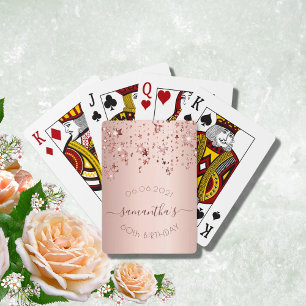 60-årsdagen ro guld rosa stjärnor casinokort