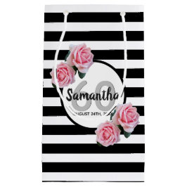 60-årsdagen rosa ros svartvit rand