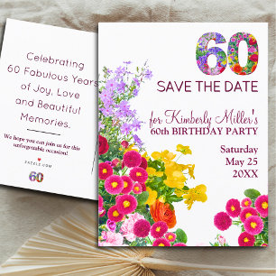 60-årsfirande blomster modern 60 år fest meddelande vykort
