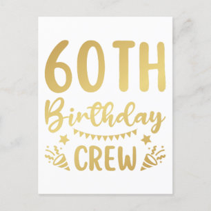 60-årsfirande Crew 60 Födelsedagsfirande Crew Vykort