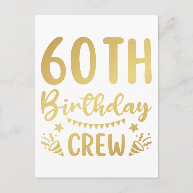 60-årsfirande Crew 60 Födelsedagsfirande Crew Vykort (Framsida)