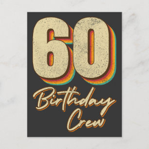 60-årsfirande Crew 60 Födelsedagsfirande Grupp Vykort