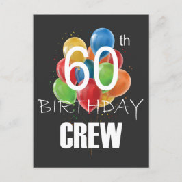 60-årsfirande Crew 60 Födelsedagsfirande Grupp Vykort