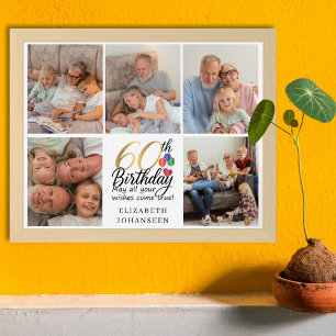 60-årsfirande Fotokollage Script Typografi Poster