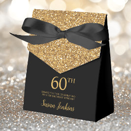 60-årsfirande Guldglitter Tack Presentaskar