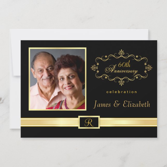 60-årsfirande Inbjudningskort - med Foto (Framsida)