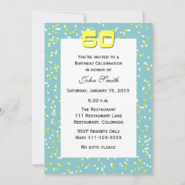 60-årsfirande Invitation Konfetti Inbjudningar