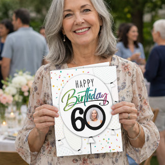 60-årsfirande med anpassade fotoballonger kort