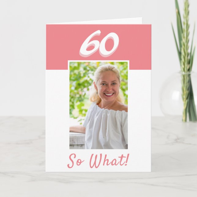 60-årsfirande Positivt Foto Födelsedag Kort (Framsida)