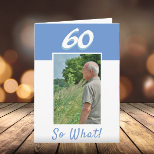 60-årsfirande Positivt Foto Födelsedag Kort