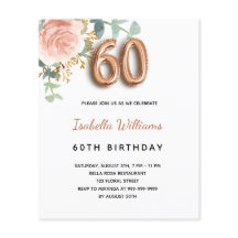 60-årsfirande ros eucalyptus budgetinbjudan