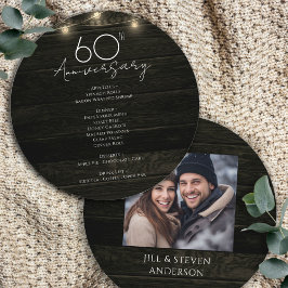 60-årsfirande Rustik Träljus Meny