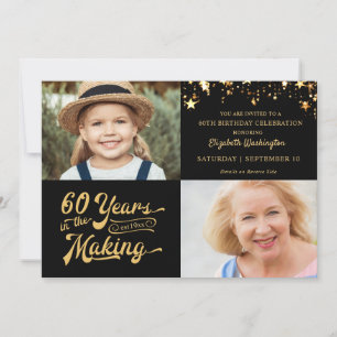 60-årsfirande Svart Guld Då & Nu Foto Stjärnor Inbjudningar