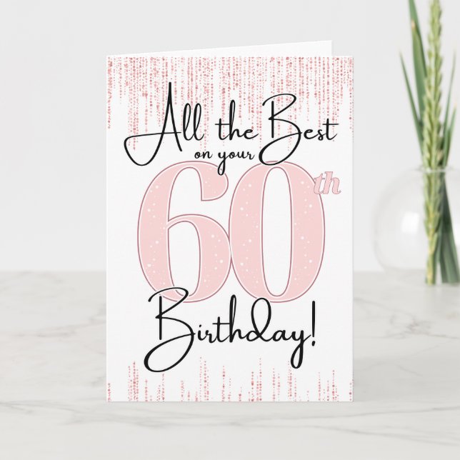 60-årsfödelsedags kort Pretty in Pink (Framsida)