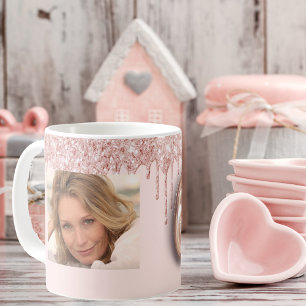 60-årsfoto ro guld glitter rosa ballong kaffemugg