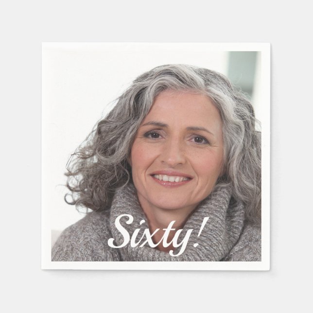 60-årsfotoskript pappersservett (Framsidan)