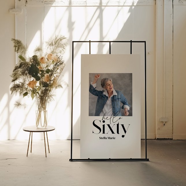 60-årsfototypografi, modern minimal poster (Skapare uppladdad)