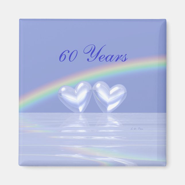 60-årsjubiléet Diamond Hearts Magnet (Framsidan)