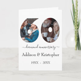 60-årsjubiléet Diamond Kärlek Photo Template Kort