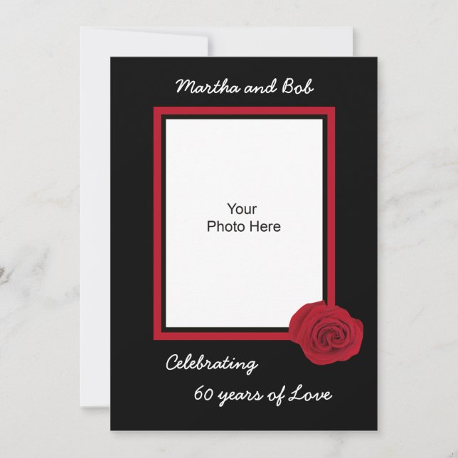 60-årsjubiléet för inbjudan till Bröllop (Framsida)