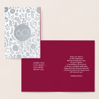60-årsjubiléet "Real Foil Luxury Greeting Cards" Folierat Kort