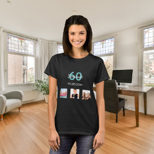 60-årsjubileum anpassningsbar fotokvinna t shirt