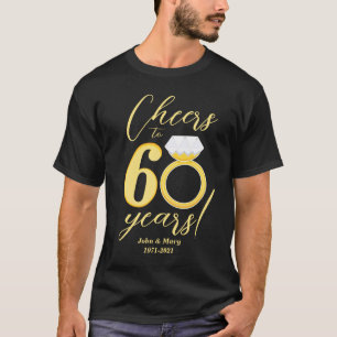 60-årsjubileum Cheers till 60 års Diamond Bröllop T Shirt