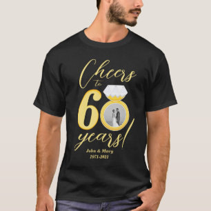 60-årsjubileum Cheers to 60 Years Bröllop Photo T Shirt