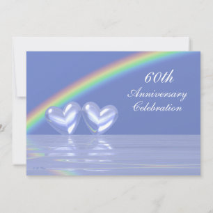 60-årsjubileum Diamond Hearts Inbjudningar