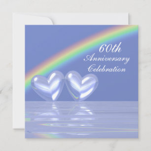 60-årsjubileum Diamond Hearts Inbjudningar