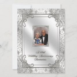 60-årsjubileum för bröllopet Foto Inbjudningskort