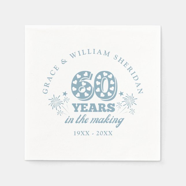 60-årsjubileum för bröllopet under tillverkning pappersservett (Framsidan)