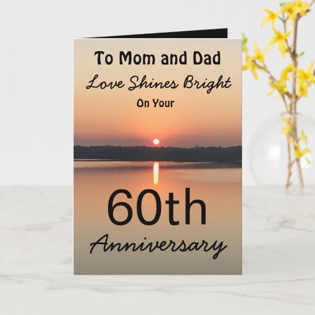 60-årsjubileum Mamma Pappa Kärlek Shines Bright Su Kort (Gul blomma)