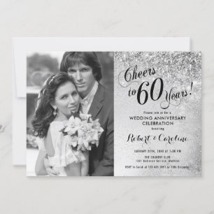60-årsjubileum med Foto - Silver Inbjudningar