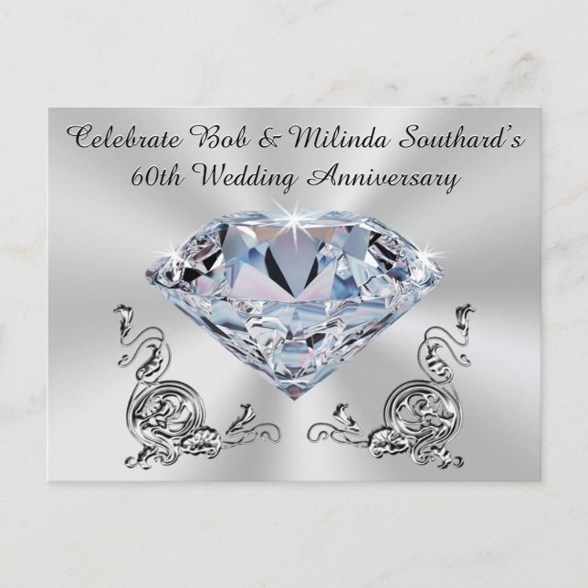 60-årsjubileum Postkort Specialbeställning Inbjudan Vykort (Framsida)