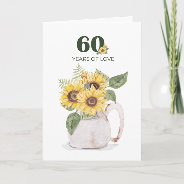 60-årsjubileum Solrosor Års Kärlek Kort (Framsida)