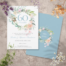 60-årsjubileum Spara datum Rosor Garland Inbjudningar