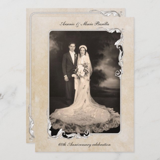 60-årsjubileumsfirande inbjudningar (Fram/baksida)