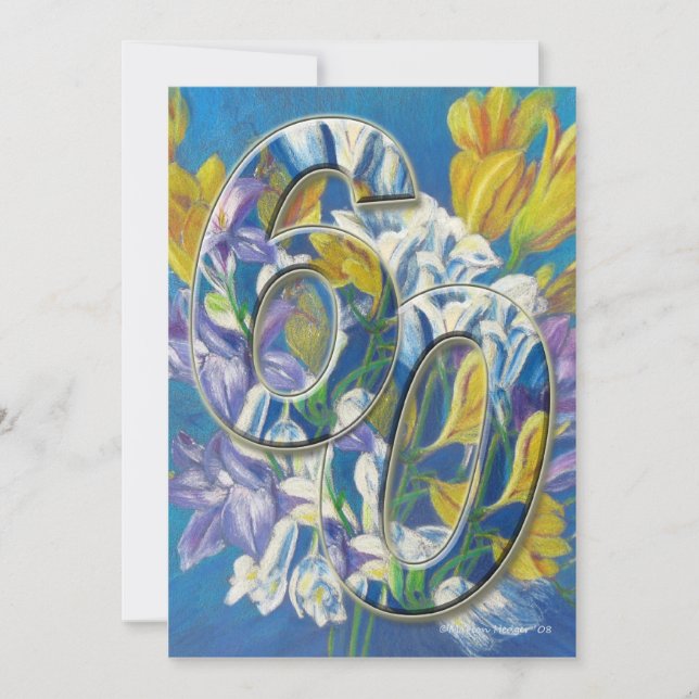 60-årsjubileumsinbjudan Freesias Inbjudningar (Framsida)