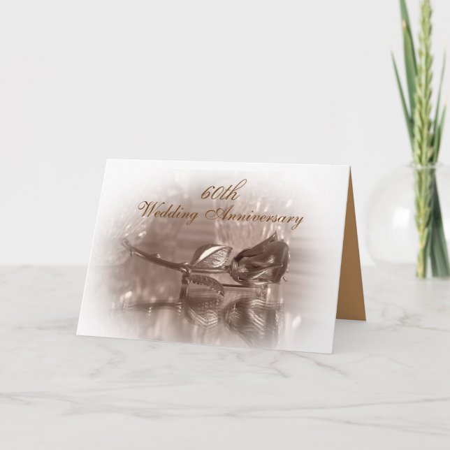 60-årsjubileumspartajud invitation guldros inbjudan (Framsida)