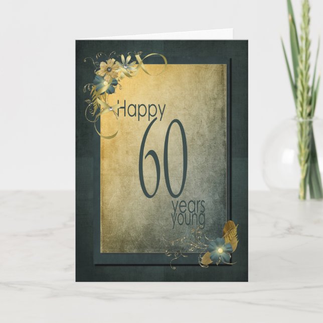 60-årspresent-ram vintage kort (Framsida)