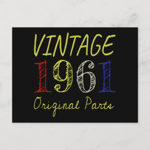60-årspresent Vintage 1961 Originaldelar Vykort