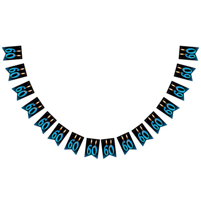 60-årsstearinljus med ögonbollar vimplar (Alla)