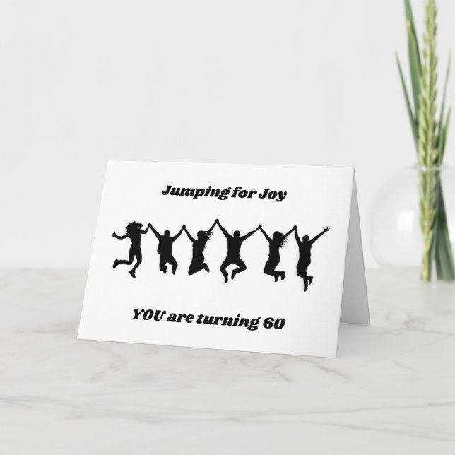 **60 BIRTHDAY** JUMPING FOR JOY Card Kort (Framsida)