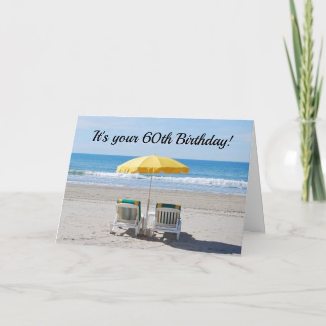 **60 BIRTHDAY ÖNSKEMÅL ÄR SOM DAG PÅ BEACH Card Kort (Framsida)