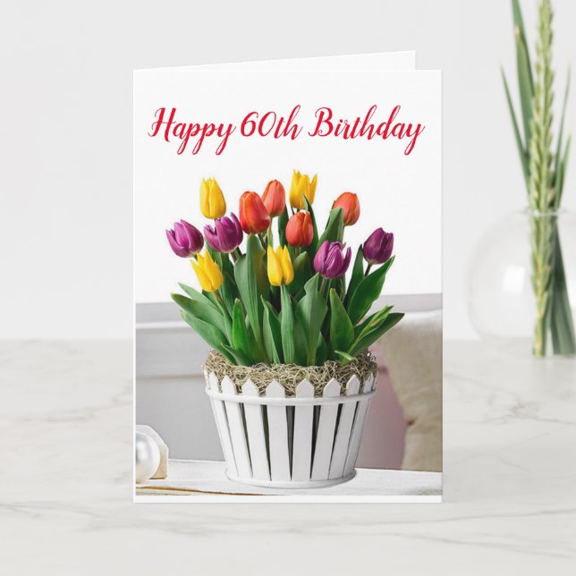 **60 BIRTHDAY** ÖNSKEMÅL TILL EN BEAUTIFUL KVINKBI KORT (Framsida)